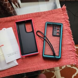 Samsung Galaxy S22 Ultra Case - Red w /screen saver and Tealis waterproof